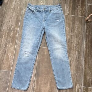 Chico's Light Blue Girlfriend slim leg crop Jeans